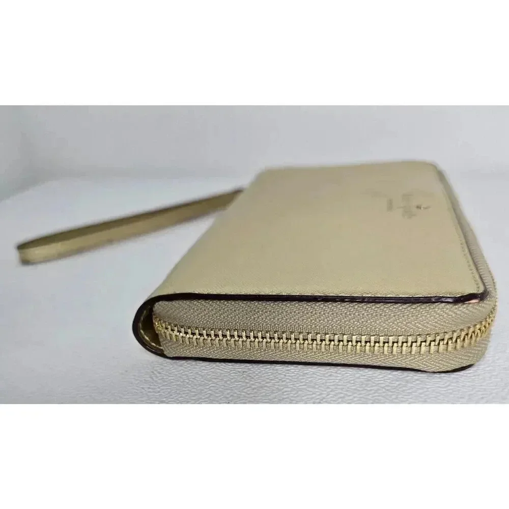 Kate Spade New York Talk Is Chic WALLET Gold Saffiano Wristlet Wallet